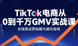 TikTok电商从0到千万GMV实战课,从0到1拆解实战秘籍-副业资源站