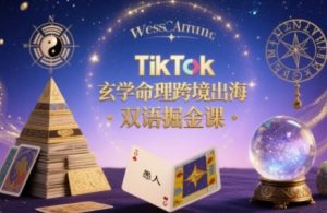 TikTok玄学命理跨境出海双语掘金课,手把手教你用命理知识精准直击海外用户痛点-副业资源站