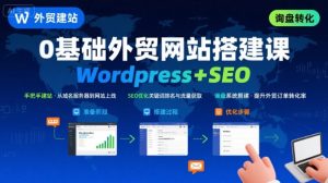 WordPress外贸建站+SEO优化课程，手把手教你从0到1搭建可获得询盘的外贸网站-副业资源站