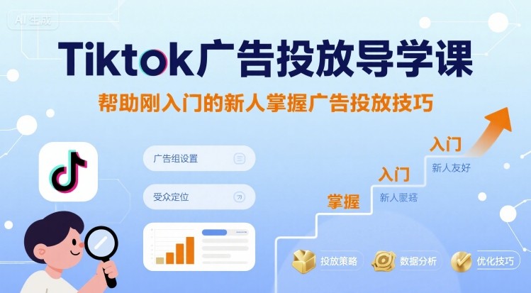 Tiktok广告投放导学课，帮助刚入门的新人掌握广告投放技巧-副业资源站