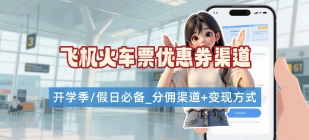 学生党必看！机票火车票优惠券申请渠道 + 项目打法，开学季节日速存-副业资源站