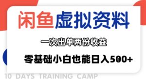 闲鱼虚拟资料新变现玩法,信息差项目,一次出单两份收益,无需囤货,可批量矩阵,零基础小白也能日入多张-副业资源站