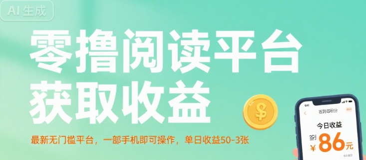 零撸阅读平台获取收益，最新无门槛平台，一部手机即可操作，单日收益50-3张【揭秘】-副业资源站