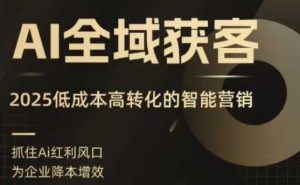 AI全域获客实训营,2025低成本高转化的智能营销,精准找客,高效营销-副业资源站