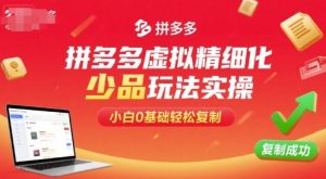 拼多多虚拟精细化少品玩法实操，小白0基础轻松复制-副业资源站