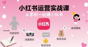 小红书运营实战课,从零到一玩賺小红书-副业资源站