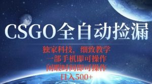 CSGO自动捡漏项目，最新独家玩法，一个手机即可操作，新手小白轻松月入1W+，操作简单易上手【揭秘】-副业资源站