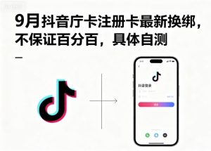 9月抖音庁卡注册卡最新换绑，不保证百分百，具体自测-副业资源站