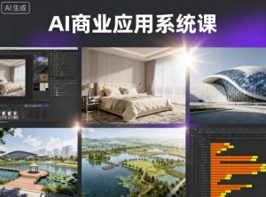 AI商业应用系统课,室内-软装-建筑-景观,智能设计+效果图+动画画实战-副业资源站