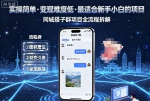 实操简单，变现难度低，最适合新手小白做的项目，每天轻松收入3张，同城搭子群项目全流程拆解-副业资源站