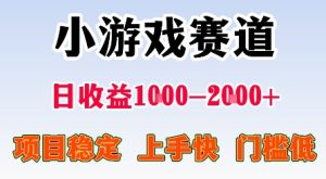 最新小游戏赛道,日收益1k-2k+,项目稳定上手快门槛低,在家就可以自己创业【揭秘】-副业资源站