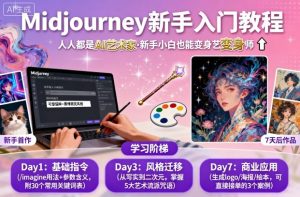 midjourney新手入门教程：人人都是AI艺术家，新手小白也能变身艺术大师-副业资源站