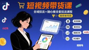 最新短视频带货课，全域投流+随心推全套投流课程+思维导图-副业资源站