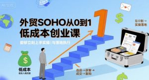 外贸SOHO从0到1低成本创业课,能够立刻上手实操与落地执行-副业资源站