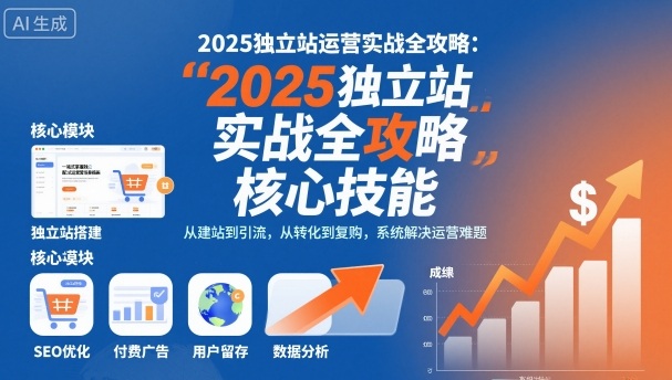 2025独立站运营实战全攻略，一站式掌握独立站运营核心技能-副业资源站