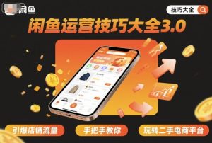 闲鱼运营技巧大全3.0,引爆店铺流量,手把手教你玩转二手电商平台-副业资源站