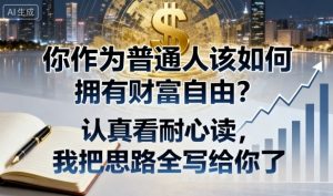 付费文章：你作为普通人该如何拥有财富自由？认真看耐心读，我把思路全写给你了-副业资源站