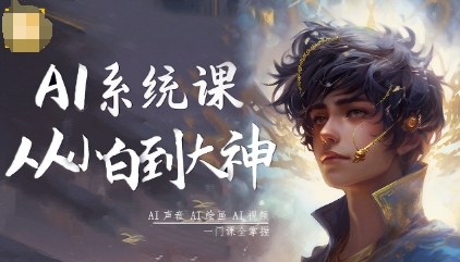 AI系统课程，从小白到大神系统学AI，AI声音-AI绘画-AI视频一门课全掌握-副业资源站