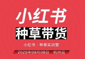小红书种草带货实训营9月8日杭州线下课，全程录音+字幕，全网唯一小红书实战营-副业资源站