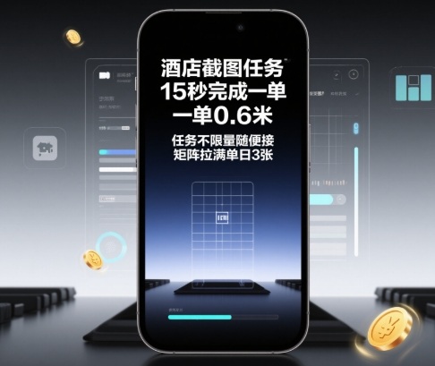 酒店截图任务，15秒完成一单，一单0.6米，任务不限量随便接，矩阵拉满单日3张【揭秘】-副业资源站