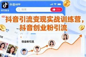 抖音引流变现实战训练营,抖音创业粉引流-副业资源站