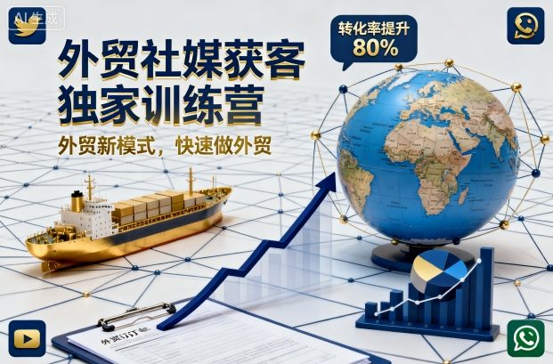 外贸社媒获客独家训练营，外贸新模式，快速做外贸-副业资源站