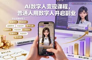 AI数字人变现课程，普通人用数字人开启副业-副业资源站