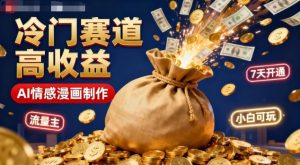 公众号冷门赛道，用AI做情感漫画，7天开通流量主，操作简单，小白可玩-副业资源站