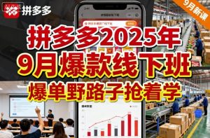 拼多多2025年9月爆款线下班，爆单野路子抢着学-副业资源站