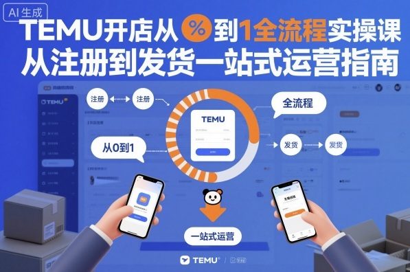 TEMU开店从0到1全流程实操课，从注册到发货一站式运营指南-副业资源站
