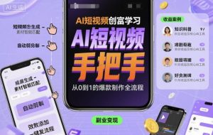 AI短视频创富学习,手把手教会你制作AI短视频-副业资源站