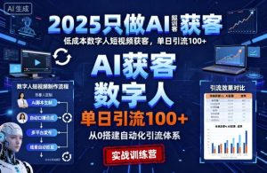 2025只做AI获客,AI超级获客实训营,低成本数字人短视频获客,单日引流100+-副业资源站