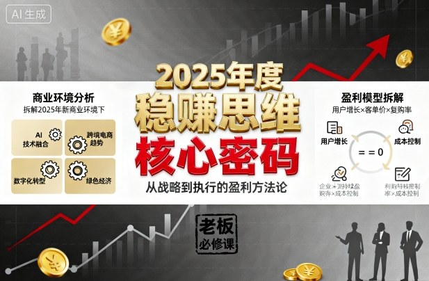 2025年度稳賺思维老板创业营，拆解2025年新商业环境下，企业实现持续盈利的核心密码-副业资源站