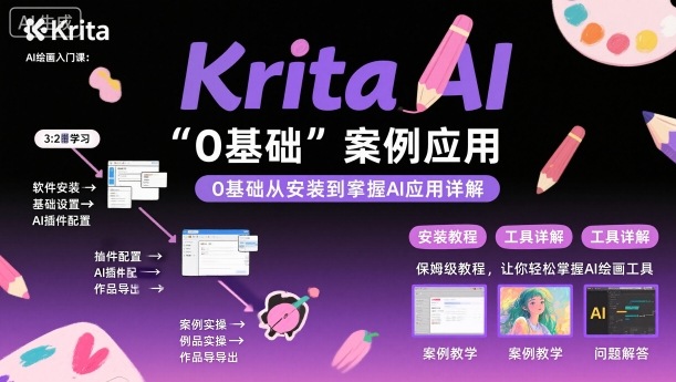 Krita AI绘画入门课，0基础从安装到案例应用krita AI使用详解-副业资源站