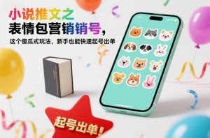 小说推文之表情包营销号，这个傻瓜式玩法，新手也能快速起号出单-副业资源站