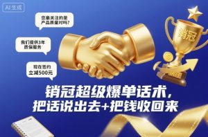 销冠超级爆单话术，把话说出去+把钱收回来-副业资源站