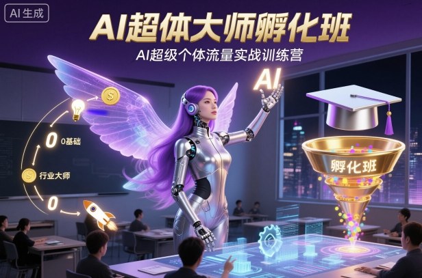 AI超体大师孵化班，AI超级个体流量实战训练营-副业资源站