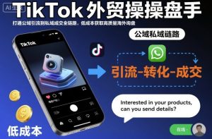 TikTok外贸操盘手，打通公域引流到私域成交全链路，低成本获取高质量海外询盘-副业资源站
