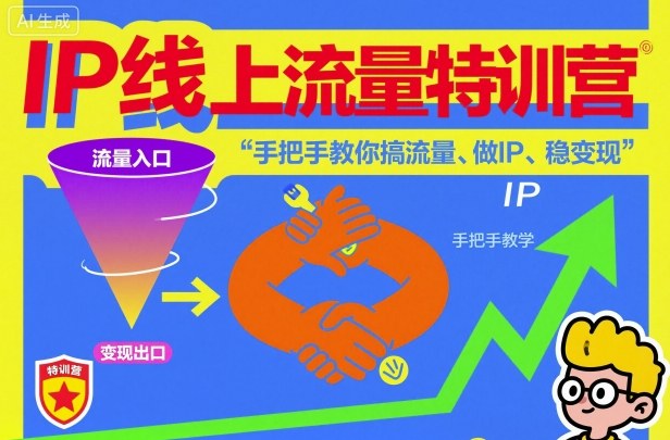 IP线上流量特训营，手把手教你搞流量、做IP、稳变现-副业资源站