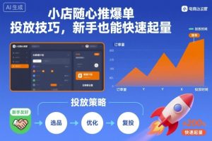 小店随心推爆单投放技巧，新手也能快速起量-副业资源站