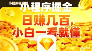 微信小程序掘金项目，日入几张，项目简单，小白一看就懂，5分钟就能学会上手操作【揭秘】-副业资源站