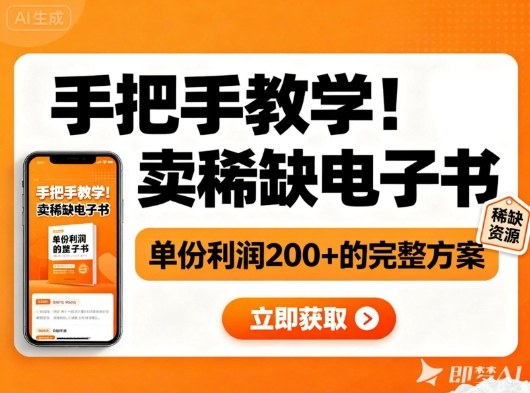 手把手教学！在小红书卖稀缺电子书，单份利润2张+的完整方案-副业资源站