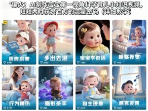 爆火！AI制作宝宝第一视角科学育儿小知识视频，短短两月获赞百万的流量密码（详细教学）-副业资源站