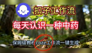 Coze扣子工作流一键生成每天认识一种中药短视频，保姆级搭建教学-副业资源站