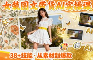 女装图文带货的AI实操课，覆盖38个实用技能，快速提升素材制作效率-副业资源站