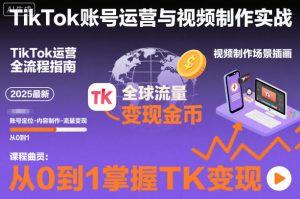 2025最新TikTok账号运营与视频制作实战全流程，从0到1掌握TK变现（含11月最新TK搬运技术）-副业资源站