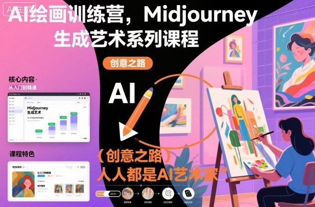 AI绘画训练营，Midjourney生成艺术系列课程，人人都是AI艺术家-副业资源站