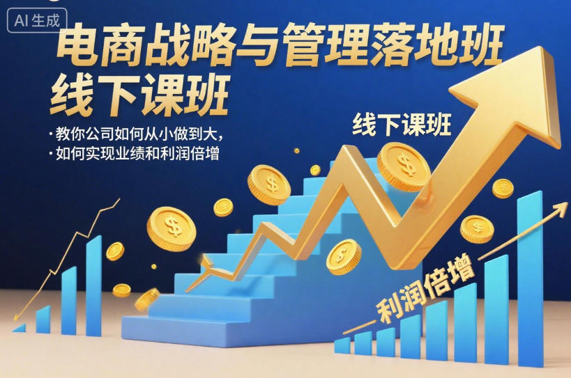 电商战略与管理落地班线下课，教你公司如何从小做到大，如何实现业绩和利润倍增【录音】-副业资源站