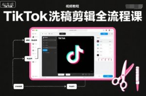 TikTok洗稿剪辑全流程课，PR洗稿剪辑全流程，TK洗稿运营课-副业资源站