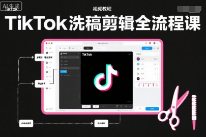 TikTok洗稿剪辑全流程课，PR洗稿剪辑全流程，TK洗稿运营课-副业资源站